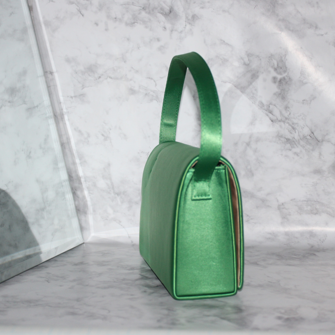 Rhinestone Encrusted Accent Satin Clutch