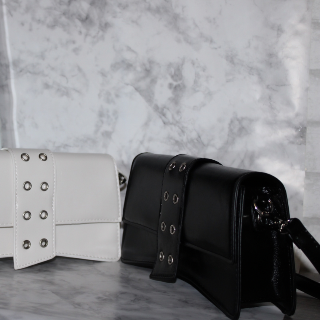 Eyelet Strap Accent Shoulder Bag