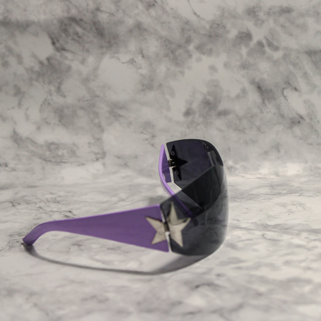 Star Decor Rimless Frame Shield Sunglasses