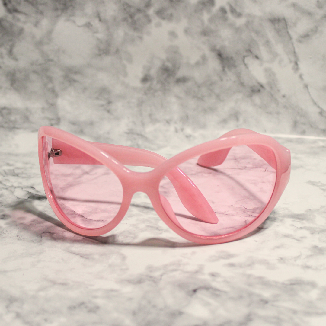 Color Tinted Curved Butterfly Sunglasses