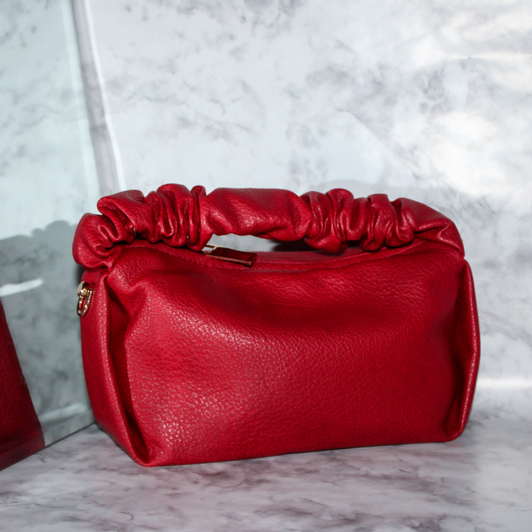 Ruched Handle Satchel Bag