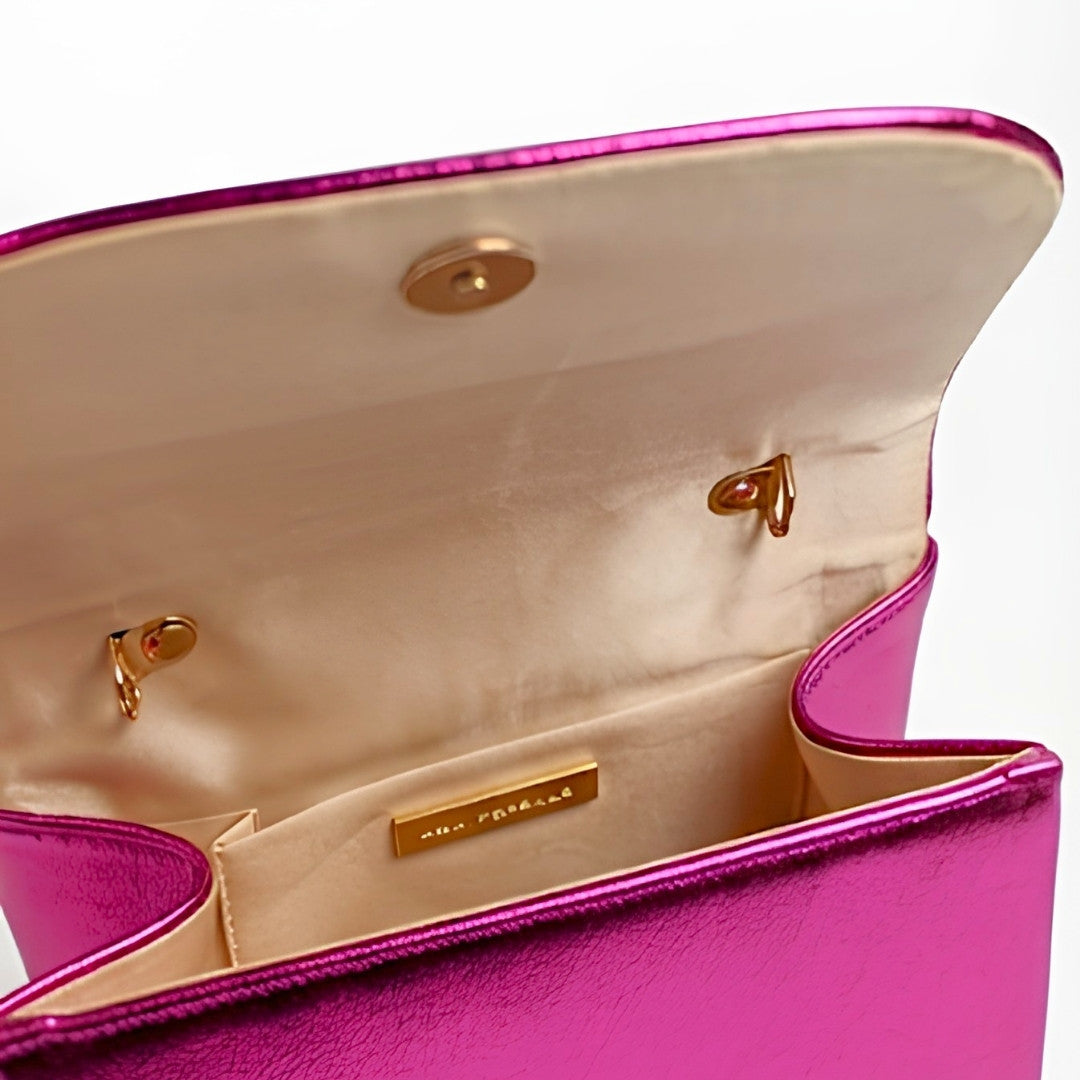 Metallic Ruched Handle Crossbody Bag