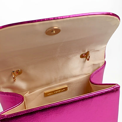 Metallic Ruched Handle Crossbody Bag