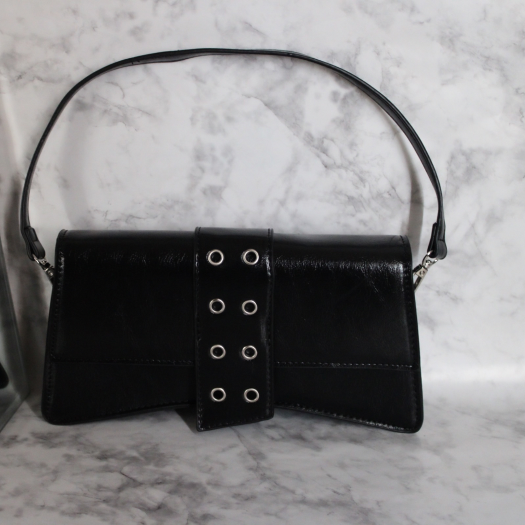 Eyelet Strap Accent Shoulder Bag