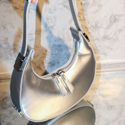 Solid Versatile Faux Leather Baguette Bag
