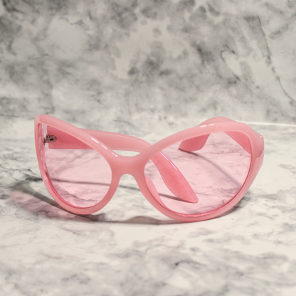 Color Tinted Curved Butterfly Sunglasses